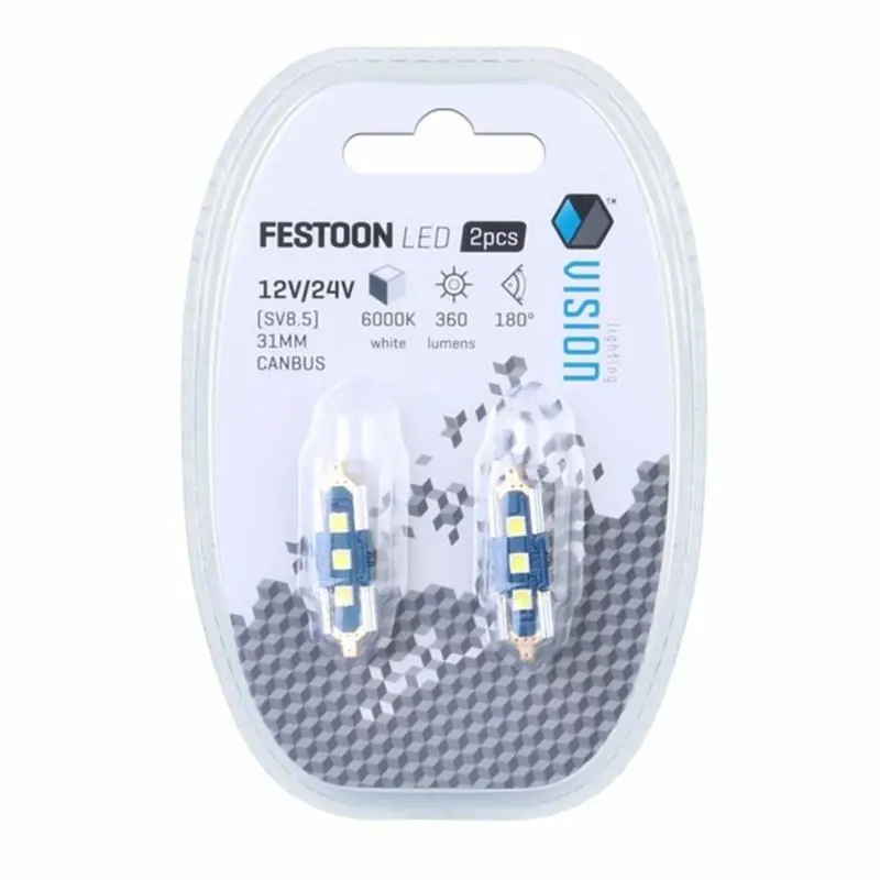 Cena po obniżce - VISION Festoon SV8.5 31mm 12/24V CANBUS - żarówki rurkowe LED 2 szt.
