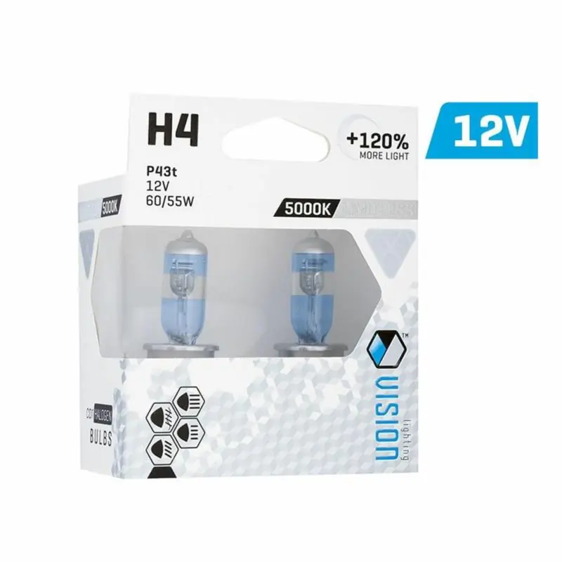 Nowość w sklepie | VISION Limitless White H4 12V 60/55W P43t E4 +120% - żarówki samochodowe komplet 2 szt.