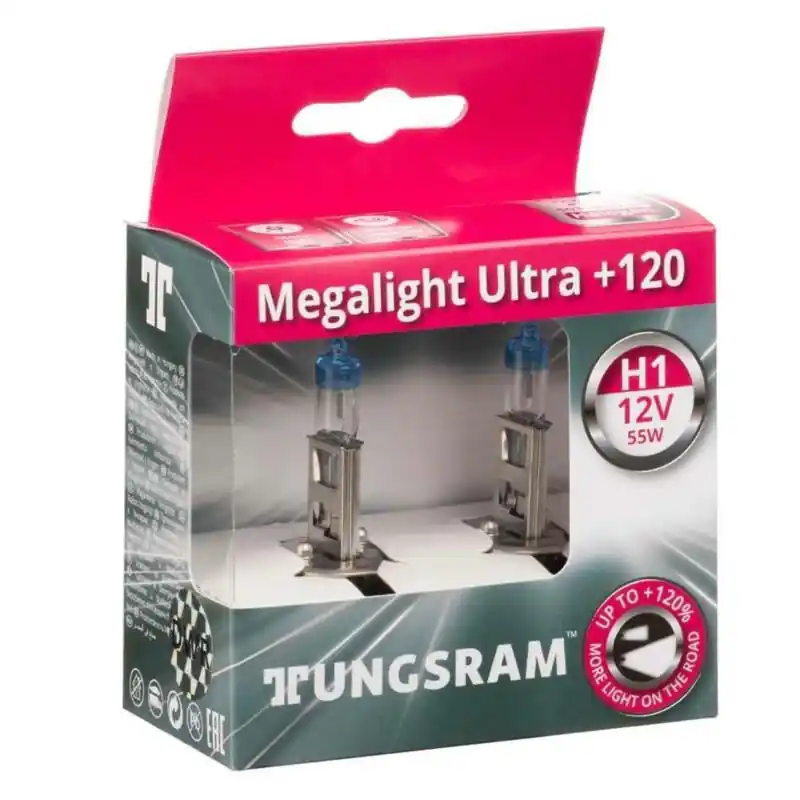 Najwyższa jakość - TUNGSRAM Megalight Ultra H1 +120% - 12V-55W - 2szt