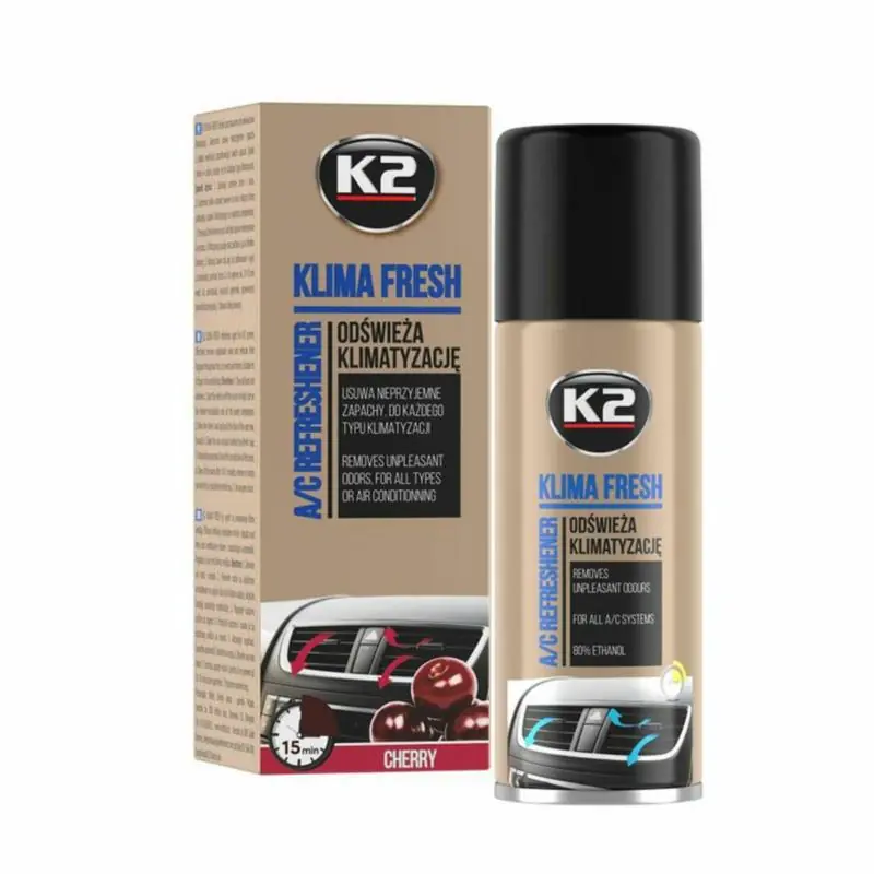 K2 Klima Fresh Cherry 150ml - Środek do odświeżania klimatyzacji | Hit sprzedaży