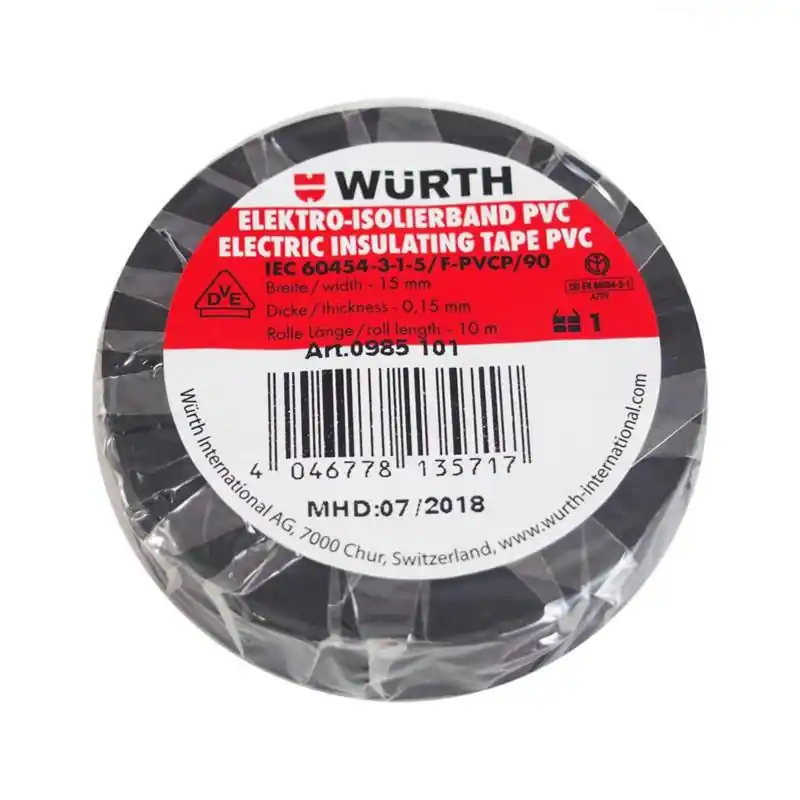 WURTH Taśma izolacyjna 10m-15mm (czarna) - Kup dziś
