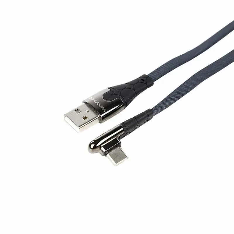 Oszczędź więcej | WAYME Kabel USB do USB-C Kątowy 90° 30W – Oplot Mikrofibra 1m