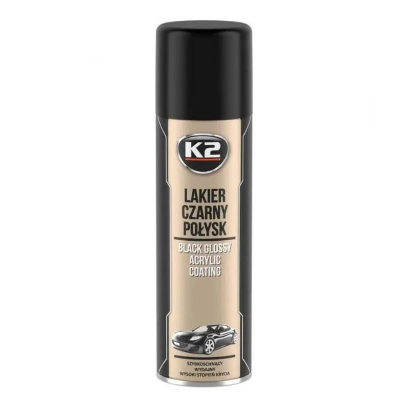 Zostało tylko kilka sztuk - K2 Lakier akrylowy czarny połysk 500ml
