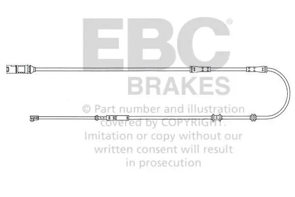 Bardzo popularny produkt - EFA129 - Czujnik zużycia klocków hamulcowych EBC Brakes BMW 7 Series (F01)(730) 7 Series (F01)(740) 7 Series (F01)(750)