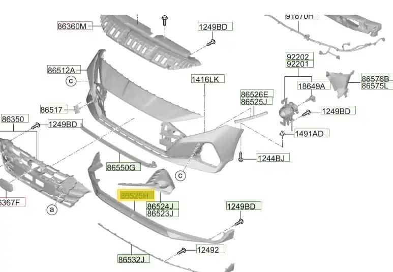 Absorber zderzaka przedniego Hyundai I20 / Bayon (2021) 86520Q0000 - Najwyższa jakość