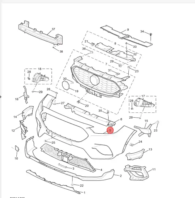 Prosto z fabryki | Zderzak przedni mg zs I 10628329-SPRP