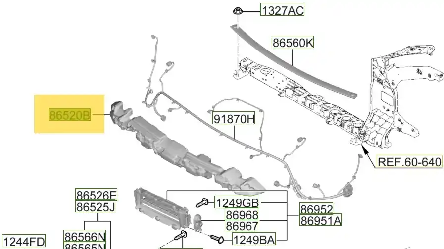 Absorber zderzaka przedniego Hyundai Tucson (2024) 86521N7SA0 | Supercena