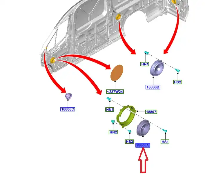 Głośnik nisko tonowy Ford TRANSIT TTS 2019 1702795 - Wyprzedaż zapasów